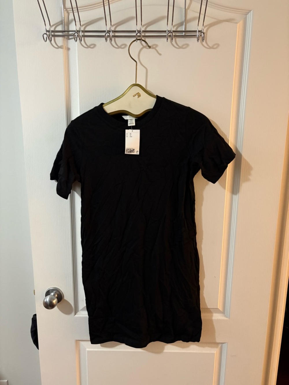 H&M NWT Black T-Shirt Dress Short Sleeve Crew Neck Size XS